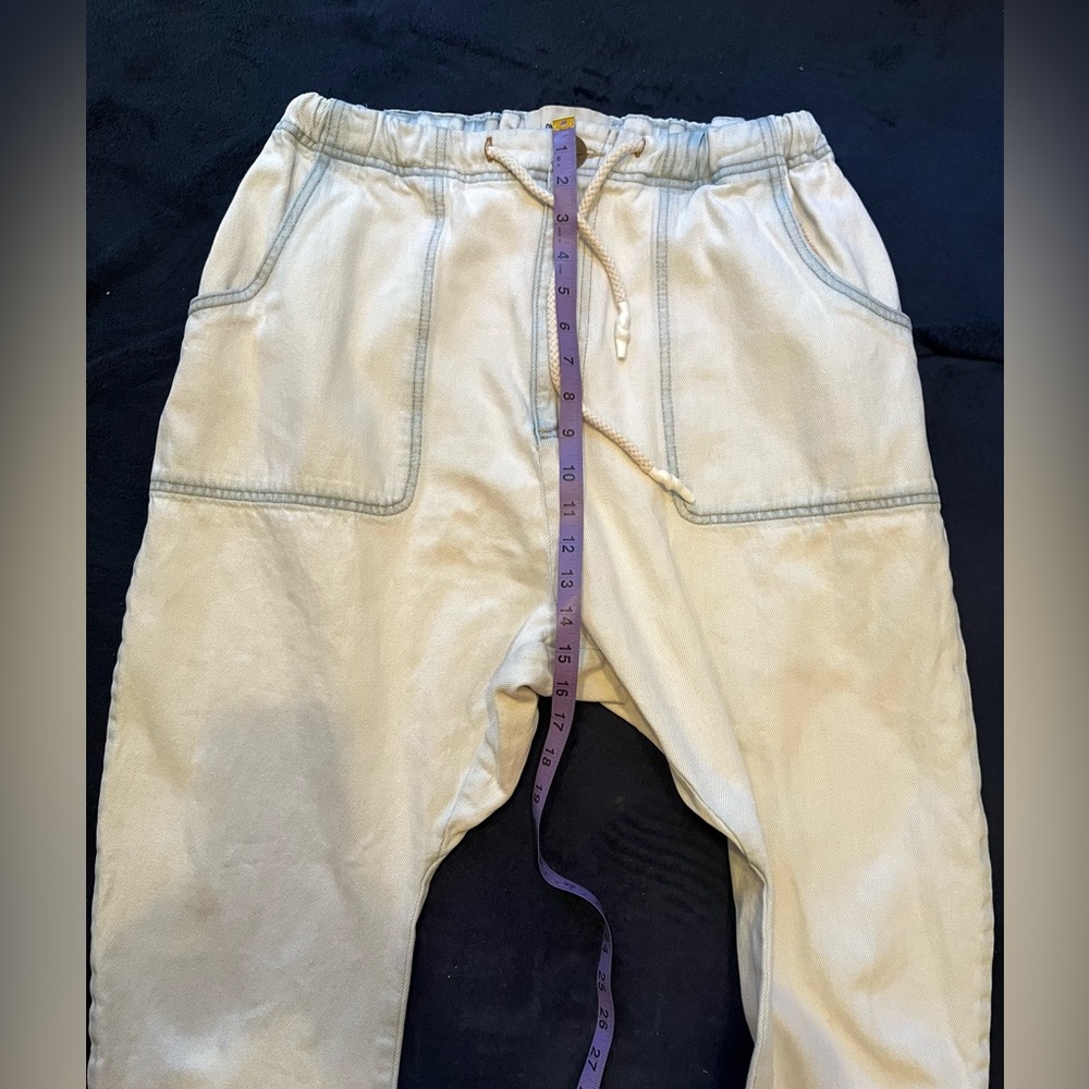 One Teaspoon Light Wash Boyfriend Jeans with Drawstring Waist - Picture 9 of 13